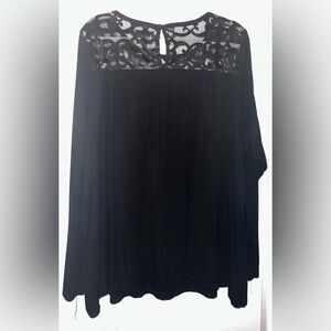 Lane Bryant Black Lace Accent Blouse